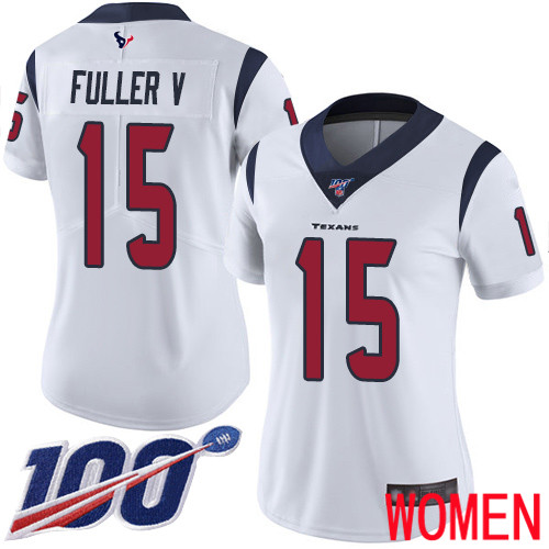 Houston Texans Limited White Women Will Fuller V Road Jersey NFL Football #15 100th Season Vapor Untouchable